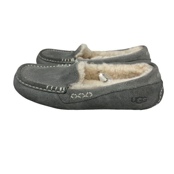 UGG  Ansley Slipper Water Resistant Suede Upper Wool Lining Gray, Size 6 - Picture 2 of 12